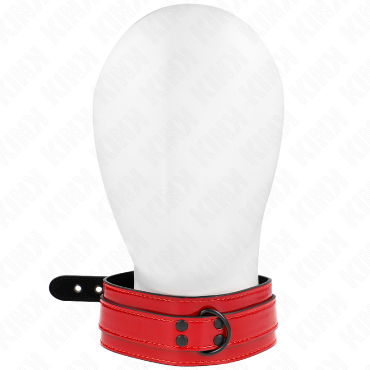 Weinrote Verstellbare Halskette 37,5-49,5 cm X 5 cm von Kink Collar & Gag | Fesselliebe.de