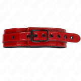 Weinrote Verstellbare Halskette 37,5-49,5 cm X 5 cm von Kink Collar & Gag | Fesselliebe.de