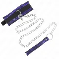 Kurze Halskette aus Samtspitze mit Gürtel 105 cm mit Nylonbesatz 44 X 5,5 cm von Kink Collar & Gag