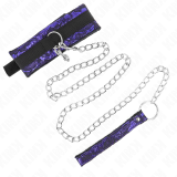 Kurze Halskette aus Samtspitze mit Gürtel 105 cm mit Nylonbesatz 44 X 5,5 cm von Kink Collar & Gag | Fesselliebe.de