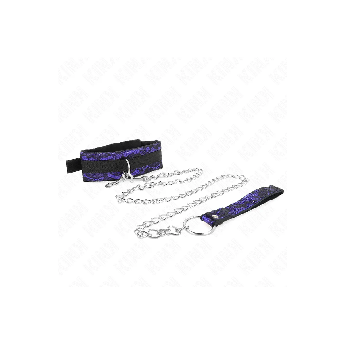 Kurze Halskette aus Samtspitze mit Gürtel 105 cm mit Nylonbesatz 44 X 5,5 cm von Kink Collar & Gag | Fesselliebe.de