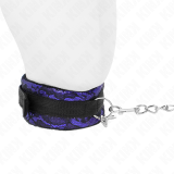 Kurze Halskette aus Samtspitze mit Gürtel 105 cm mit Nylonbesatz 44 X 5,5 cm von Kink Collar & Gag | Fesselliebe.de
