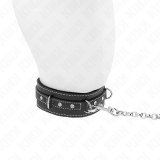 Pvc Leder Halskette mit Gürtel 105 cm Strass Niete 41,5 X 4 cm von Kink Collar & Gag | Fesselliebe.de