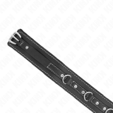 Pvc Leder Halskette mit Gürtel 105 cm Strass Niete 41,5 X 4 cm von Kink Collar & Gag | Fesselliebe.de