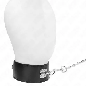 Halskette mit Gürtel 65 cm mit Breitem Schwarzen Riemen Verstellbar 33,5-41 cm X 5 cm von Kink Collar & Gag
