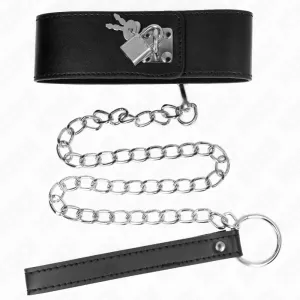 Halskette mit Gürtel 65 cm mit Breitem Schwarzen Riemen Verstellbar 33,5-41 cm X 5 cm von Kink Collar & Gag