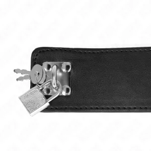 Halskette mit Gürtel 65 cm mit Breitem Schwarzen Riemen Verstellbar 33,5-41 cm X 5 cm von Kink Collar & Gag