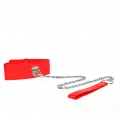 Halskette mit Gürtel 65 cm mit Breitem Roten Band Verstellbar 33,5-41 cm X 5 cm von Kink Collar & Gag