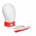 Halskette mit Gürtel 65 cm mit Breitem Roten Band Verstellbar 33,5-41 cm X 5 cm von Kink Collar & Gag