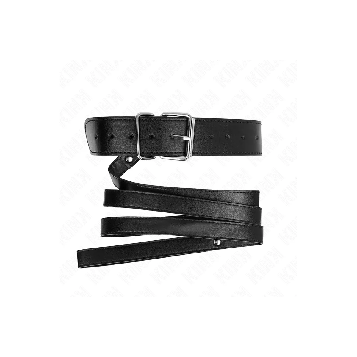 Halskette mit Gürtel 116 cm Schwarz Gurt Verstellbar 32-50 cm X 8 cm von Kink Collar & Gag | Fesselliebe.de
