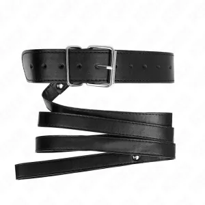 Halskette mit Gürtel 116 cm Schwarz Gurt Verstellbar 32-50 cm X 8 cm von Kink Collar & Gag