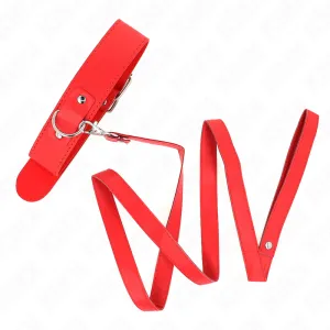 Halskette mit Gürtel 116 cm Rojo Gurt Verstellbar 32-50 cm X 8 cm von Kink Collar & Gag