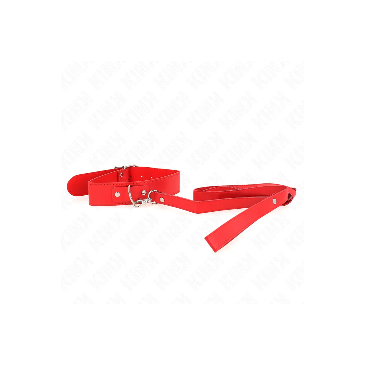 Halskette mit Gürtel 116 cm Rojo Gurt Verstellbar 32-50 cm X 8 cm von Kink Collar & Gag | Fesselliebe.de