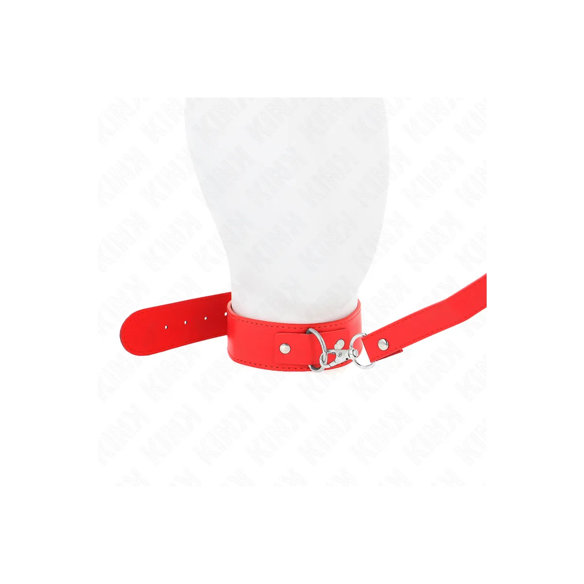 Halskette mit Gürtel 116 cm Rojo Gurt Verstellbar 32-50 cm X 8 cm von Kink Collar & Gag | Fesselliebe.de