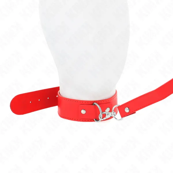 Halskette mit Gürtel 116 cm Rojo Gurt Verstellbar 32-50 cm X 8 cm von Kink Collar & Gag | Fesselliebe.de