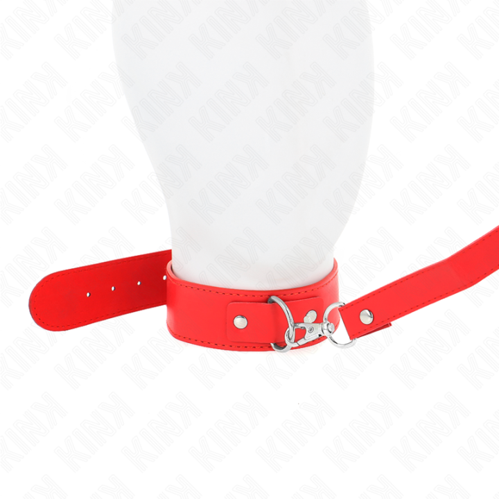 Halskette mit Gürtel 116 cm Rojo Gurt Verstellbar 32-50 cm X 8 cm von Kink Collar & Gag | Fesselliebe.de