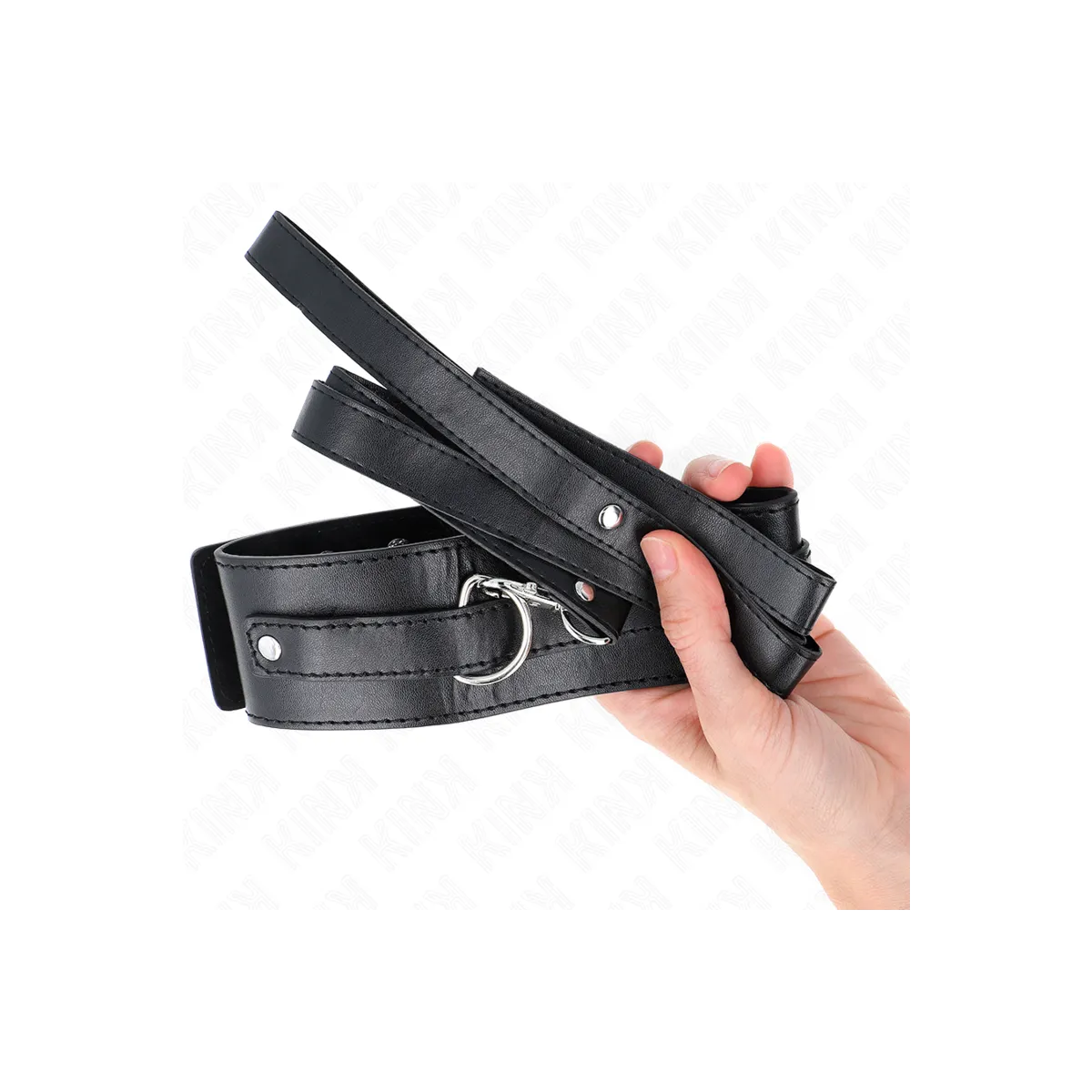 Halskette mit Gürtel 116 cm Modell 1 Verstellbar 36-43 cm X 5 cm von Kink Collar & Gag | Fesselliebe.de