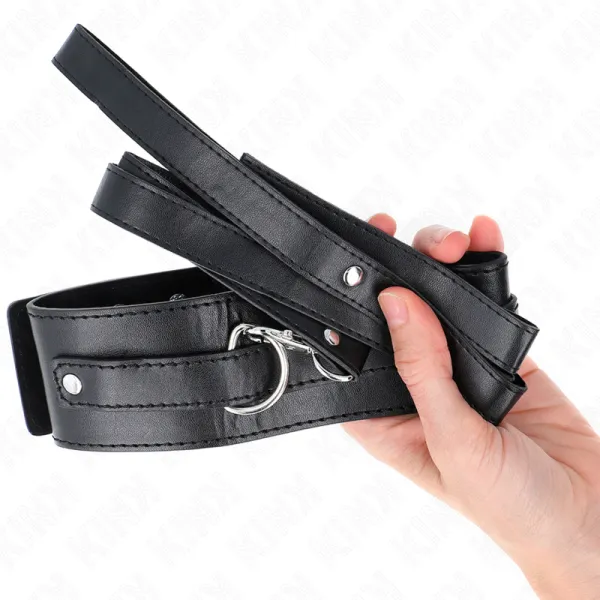 Halskette mit Gürtel 116 cm Modell 1 Verstellbar 36-43 cm X 5 cm von Kink Collar & Gag | Fesselliebe.de