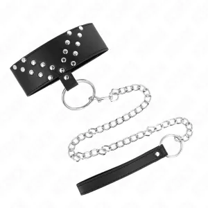 Halskette mit Gürtel 65 cm mit V-Niete Verstellbar 36-43 cm X 5 cm von Kink Collar & Gag