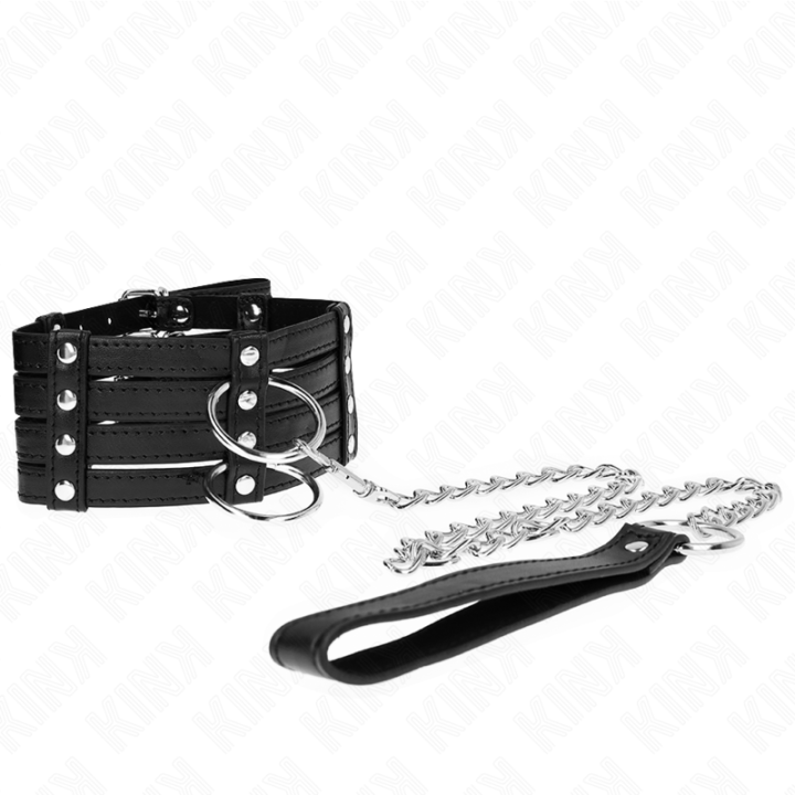 Halskette mit Gürtel 65 cm Sub Style Verstellbar 35-51 cm X 7 cm von Kink Collar & Gag | Fesselliebe.de