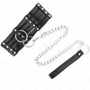 Halskette mit Gürtel 65 cm Sub Style Verstellbar 35-51 cm X 7 cm von Kink Collar & Gag