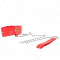 Rote Diamantkette mit Gürtel 65 cm Verstellbar 35-51 cm X 7 cm von Kink Collar & Gag