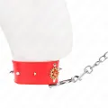 Rote Diamantkette mit Gürtel 65 cm Verstellbar 35-51 cm X 7 cm von Kink Collar & Gag