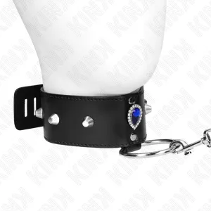 Halskette 65 cm mit Band mit Blauen Diamanten Verstellbar 36-43 cm X 5 cm von Kink Collar & Gag