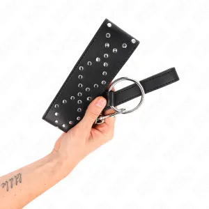 Halskette 65 cm mit Leine mit Silbernen Nieten Modell 3 Verstellbar 36-43 cm X 5 cm von Kink Collar & Gag