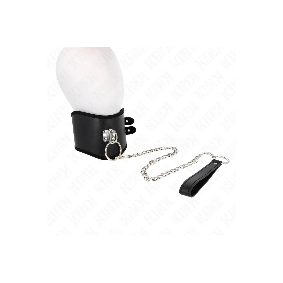 Halskette 65 cm mit Breitem Riemen Verstellbar 40-55 cm X 10 cm von Kink Collar & Gag | Fesselliebe.de