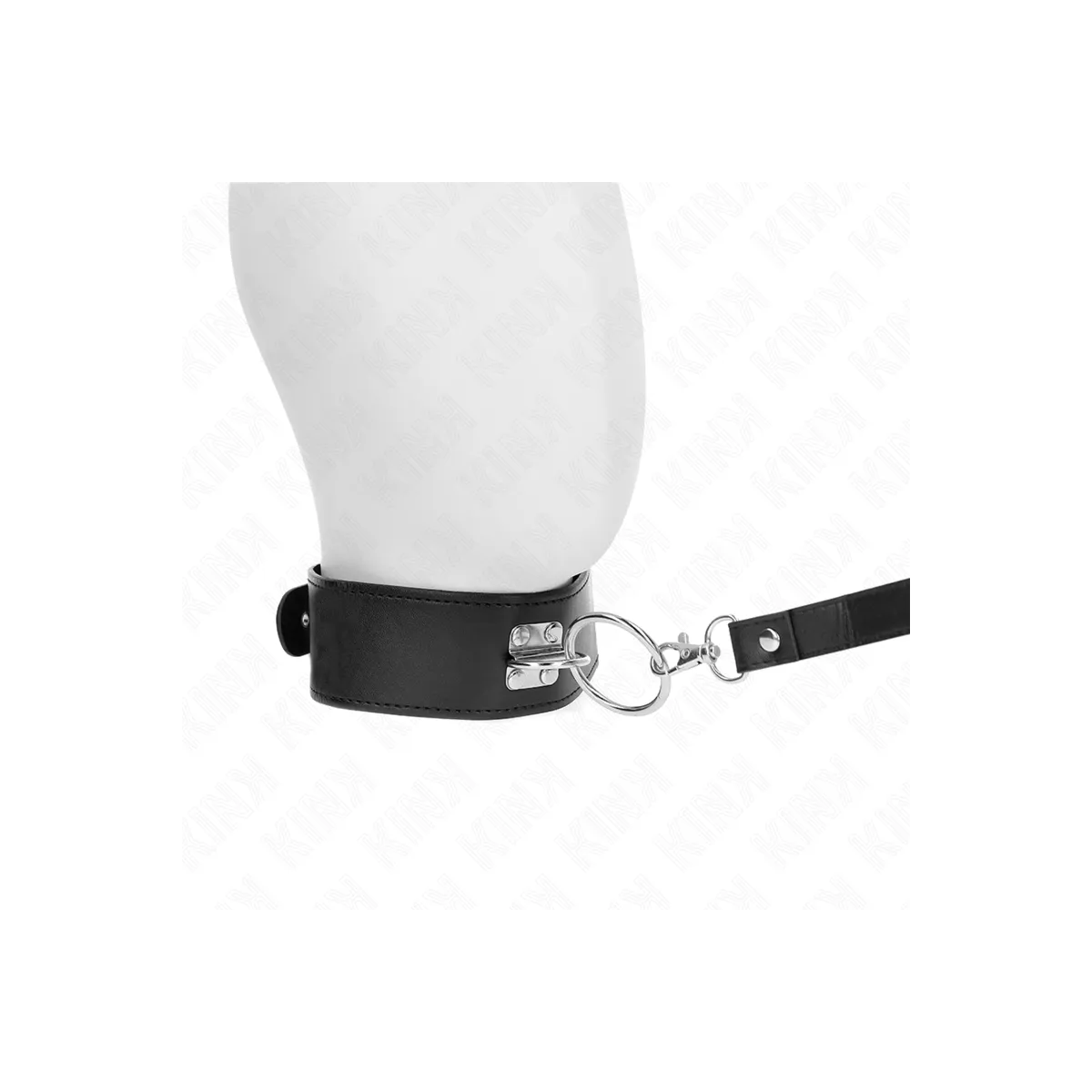 Nietenleine 116 cm Halsband mit Kunstlederband 50 X 5 cm von Kink Collar & Gag | Fesselliebe.de