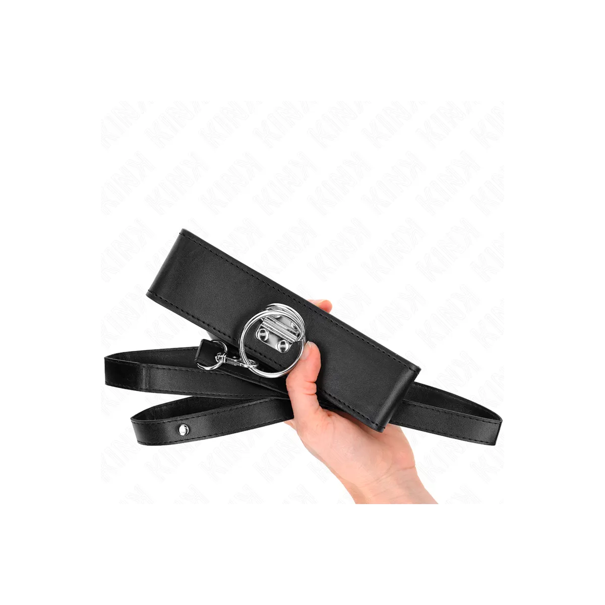 Nietenleine 116 cm Halsband mit Kunstlederband 50 X 5 cm von Kink Collar & Gag | Fesselliebe.de