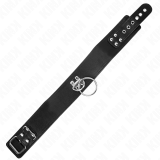 Nietenleine 116 cm Halsband mit Kunstlederband 50 X 5 cm von Kink Collar & Gag | Fesselliebe.de