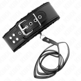 Halskette mit Leine 116 cm mit Silbernen Nieten Modell 4 Schwarz Verstellbar 40-48 cm X 6 cm von Kink Collar & Gag | Fesselliebe.de