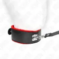 Halskette mit Gürtel 116 cm mit Rotem Lederband Verstellbar 40-48 cm X 6 cm von Kink Collar & Gag