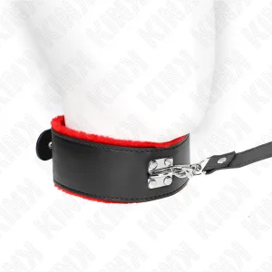 Halskette mit Gürtel 116 cm mit Rotem Lederband Verstellbar 40-48 cm X 6 cm von Kink Collar & Gag