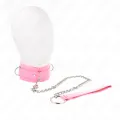 Halsband mit Leine 65 cm mit Einschränkungen Rosa 36-42 cm X 5,5 cm von Kink Collar & Gag
