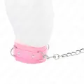 Halsband mit Leine 65 cm mit Einschränkungen Rosa 36-42 cm X 5,5 cm von Kink Collar & Gag