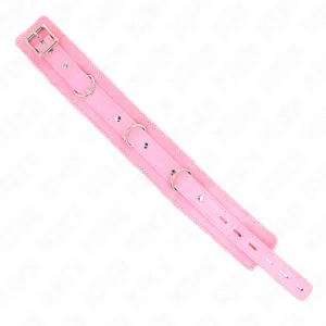 Halsband mit Leine 65 cm mit Einschränkungen Rosa 36-42 cm X 5,5 cm von Kink Collar & Gag