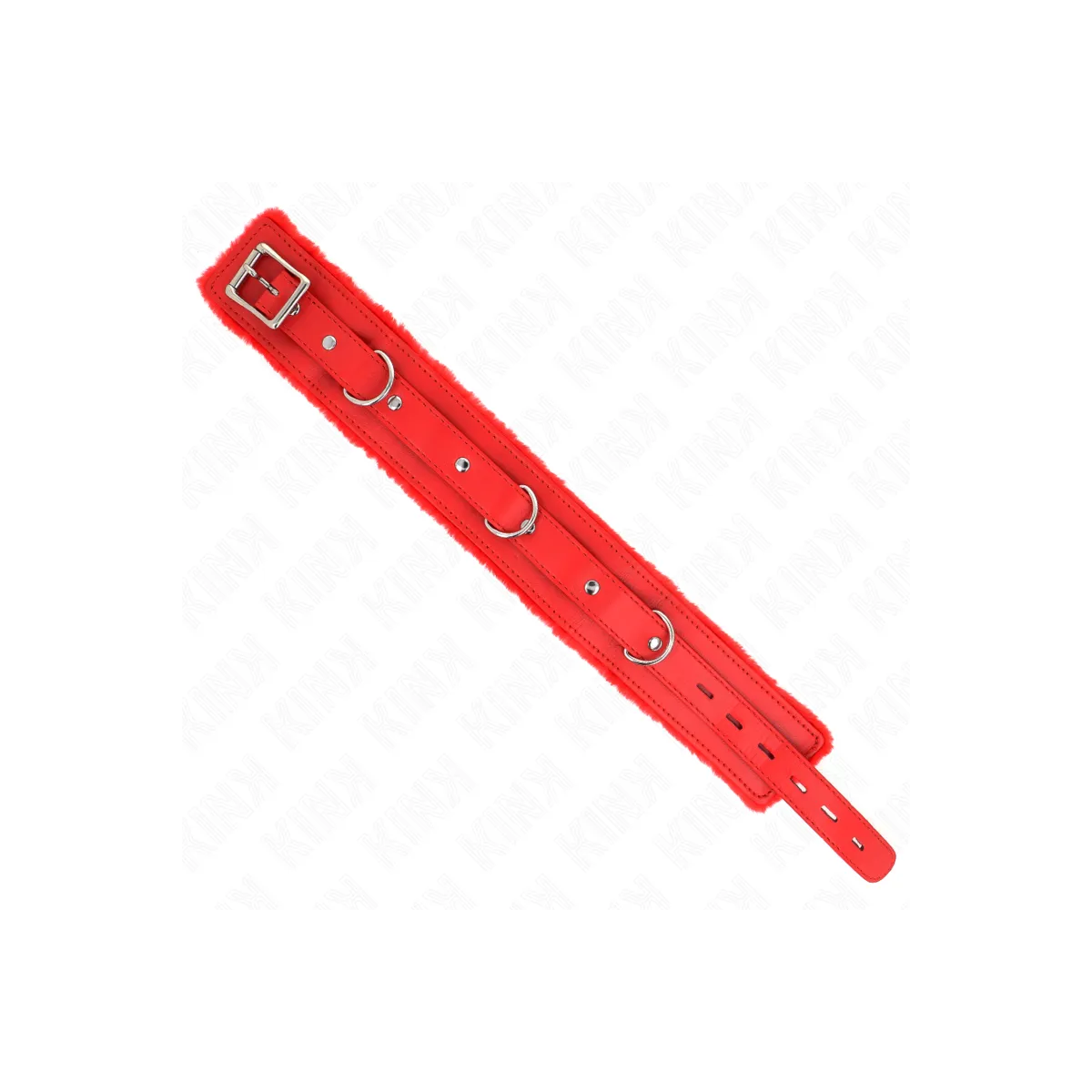 Halsband mit Leine 65 cm mit Einschränkungen Rot 36-42 cm X 5,5 cm von Kink Collar & Gag | Fesselliebe.de