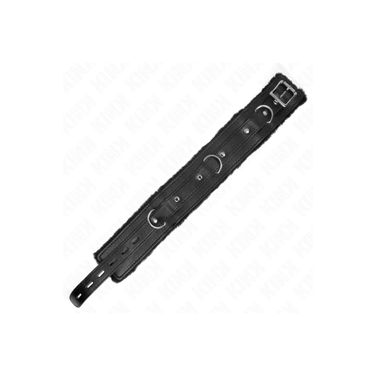 Halsband mit Leine 65 cm mit Einschränkungen Schwarz 36-42 cm X 5,5 cm von Kink Collar & Gag | Fesselliebe.de