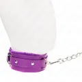 Halsband mit Leine 65 cm mit Einschränkungen Lila 36-42 cm X 5,5 cm von Kink Collar & Gag