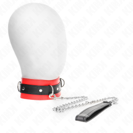Halsband mit Gürtel 65 cm mit Riemen Rot 54 X 4,5 cm von Kink Collar & Gag | Fesselliebe.de