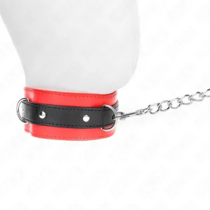 Halsband mit Gürtel 65 cm mit Riemen Rot 54 X 4,5 cm von Kink Collar & Gag