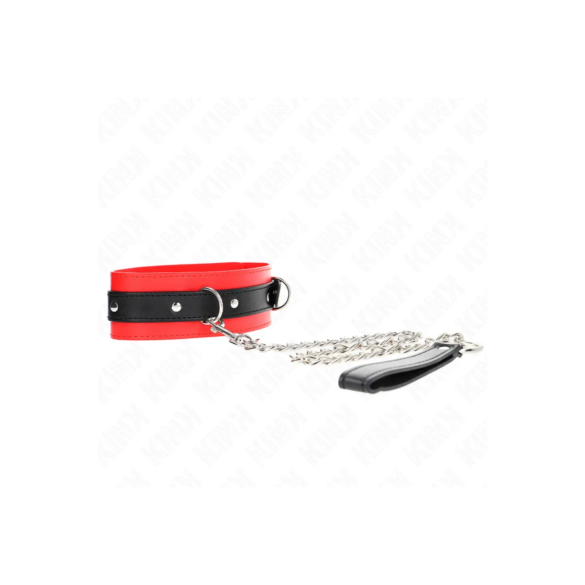 Halsband mit Gürtel 65 cm mit Riemen Rot 54 X 4,5 cm von Kink Collar & Gag | Fesselliebe.de