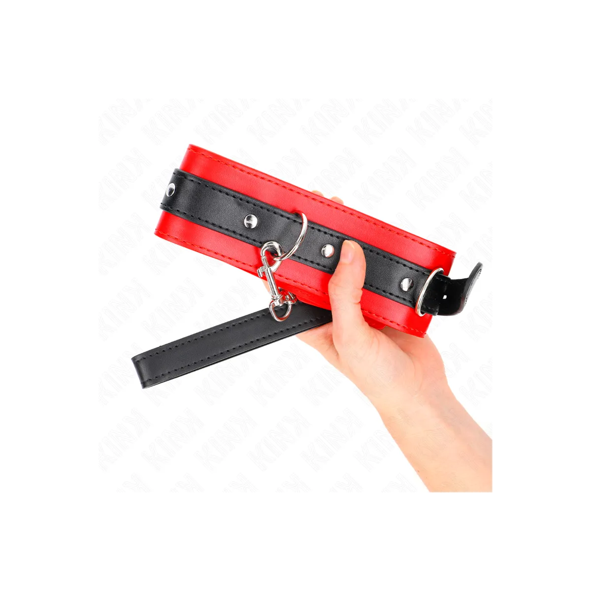 Halsband mit Gürtel 65 cm mit Riemen Rot 54 X 4,5 cm von Kink Collar & Gag | Fesselliebe.de