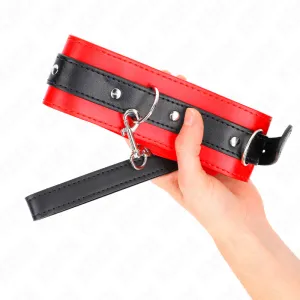 Halsband mit Gürtel 65 cm mit Riemen Rot 54 X 4,5 cm von Kink Collar & Gag