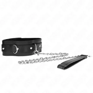 Halsband mit Gürtel 65 cm mit Riemen Schwarz 54 X 4,5 cm von Kink Collar & Gag | Fesselliebe.de