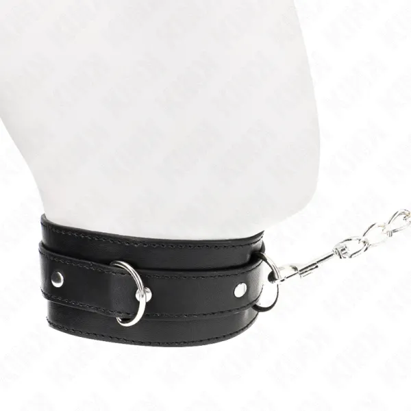 Halsband mit Gürtel 65 cm mit Riemen Schwarz 54 X 4,5 cm von Kink Collar & Gag | Fesselliebe.de