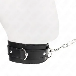 Halsband mit Gürtel 65 cm mit Riemen Schwarz 54 X 4,5 cm von Kink Collar & Gag